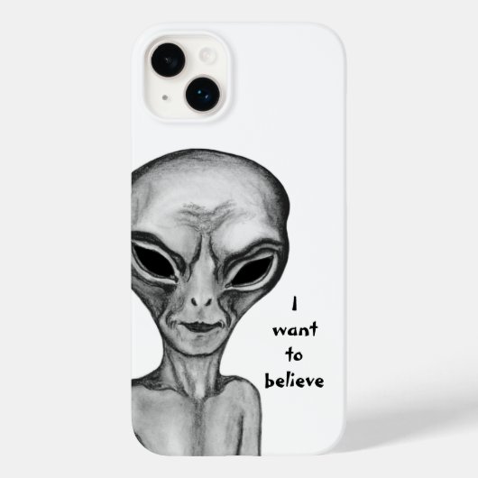 Coques Case-Mate iPhone Alien gris, je veux croire (Verso)
