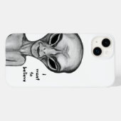 Coques Case-Mate iPhone Alien gris, je veux croire (Verso (horizontal))