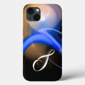 Coques Case-Mate iPhone ALIEN PEARL MONOGRAM Blanc Bleu Fissures fractales (Verso)