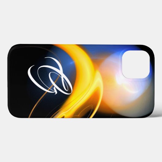 Coques Case-Mate iPhone ALIEN PEARL MONOGRAM Blanc Jaune Fractale (Verso (horizontal))