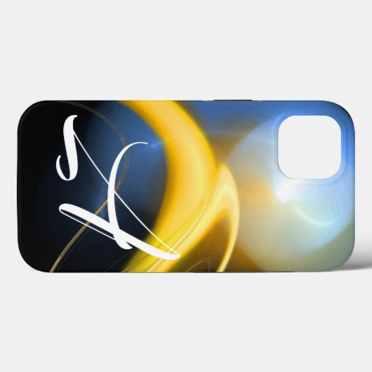 Coques Case-Mate iPhone ALIEN PEARL MONOGRAM Blanc Jaune Fractale (Verso (horizontal))