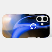 Coques Case-Mate iPhone ALIEN PEARL MONOGRAM Bleu Brown Fractures (Verso (horizontal))