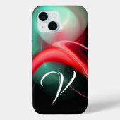 Coques Case-Mate iPhone ALIEN PEARL MONOGRAM Red Green Fractal (Verso)