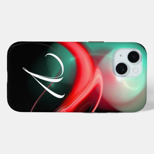 Coques Case-Mate iPhone ALIEN PEARL MONOGRAM Red Green Fractal (Verso (horizontal))