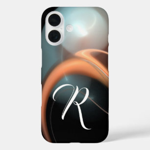 Coques iPhone 16 ALIEN PEARL MONOGRAM Rose Blanc Fractal Swirls iPh
