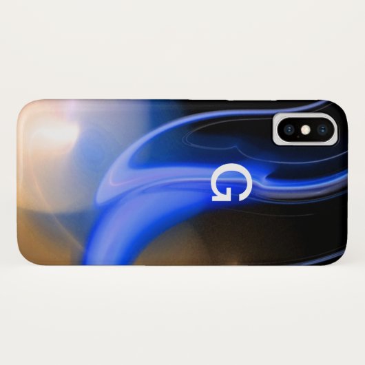 Coques Case-Mate iPhone ALIEN PEARL monogramme violet (Dos (Horizontal))