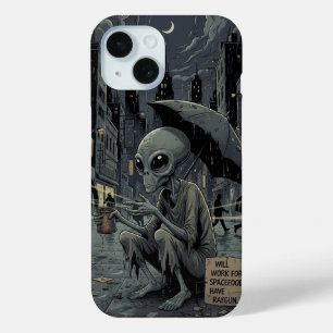 Coque Pour iPhone 15 Alien sous la pluie