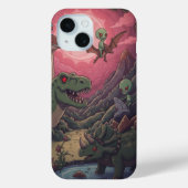 Coques Case-Mate iPhone Aliens and Dinosaurs Under Crimson Skies (Verso)