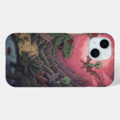 Coques Case-Mate iPhone Aliens and Dinosaurs Under Crimson Skies (Verso (horizontal))