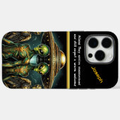 Coques Case-Mate iPhone Aliens se rassemblent par vaisseau spatial doré à  (Verso (horizontal))