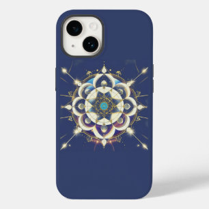 Coque Pour iPhone 14 Alignement Étoile Dorée – Un Univers de Géométrie