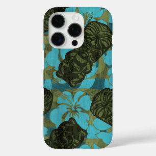 Coques iPhone 16 Pro Ali'i Refuge Hawaiian Hibiscus Tiki Turquoise