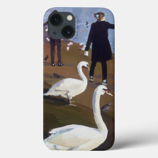Coques Case-Mate iPhone Alimentation des cygnes à l'étang rond (Verso)