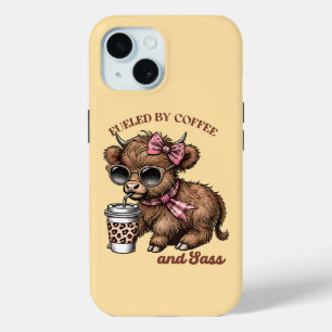 Coque Pour iPhone 15 Alimenté par Café et Sass