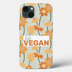 Case-Mate iPhone Case Allez, vegan ! Joli rétro muté fleurs des années 1