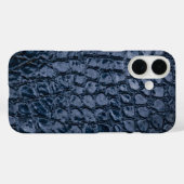 Coques Case-Mate iPhone Alligator bleu Faux cuir (Verso (horizontal))