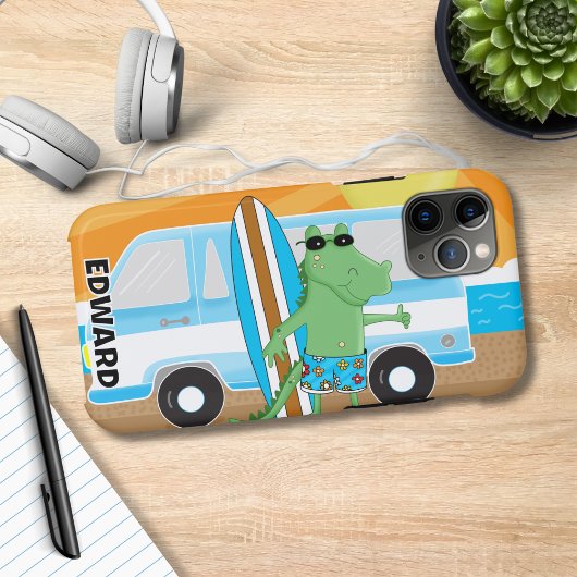 Coques Case-Mate iPhone Alligator crocodile Retro Van Sunshine Surf Board