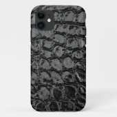 Coques Case-Mate iPhone Alligator noir Faux cuir (Dos)