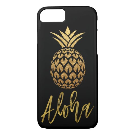 Coques Case-Mate iPhone Aloha Ananas Tropical Black and Gold Foil (Dos)
