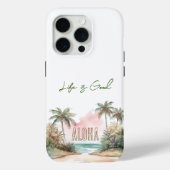 Coques Case-Mate iPhone Aloha Blanc Plage tropicale Palmiers (Verso)
