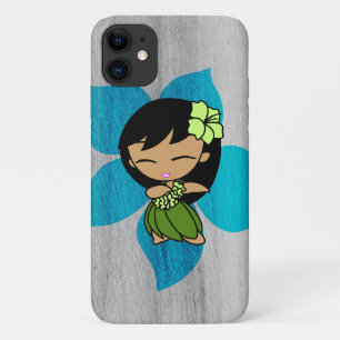 Case-Mate iPhone Case Aloha Honeys Hawaiian Hula Girl Argent Faux Wood