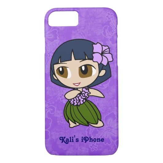 Coques Case-Mate iPhone Aloha Honeys Purple Hula Girl Hawaii Hibiscus (Dos)