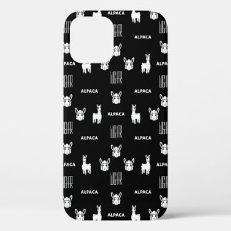 Alpaca noir et blanc iPhone 12 Coques par Wighar