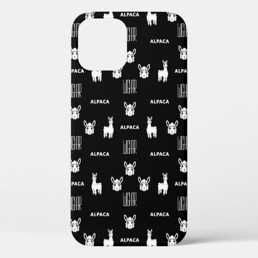 Coques Case-Mate iPhone Alpaca noir et blanc iPhone 12 Coques par Wighar (Verso)
