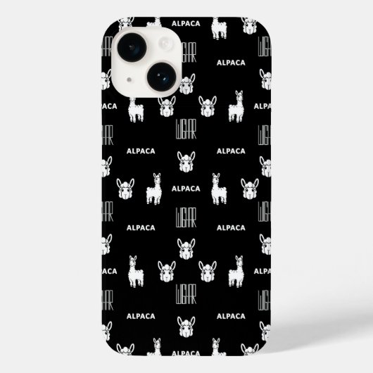 Coques Case-Mate iPhone Alpaca noir et blanc iPhone 14 Coques par Wighar (Verso)