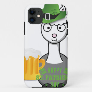 Coque iPhone 11 alpaga Jour de la Saint Patrick heureux