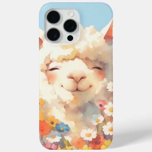 Coques Case-Mate iPhone Alpaga se cachant dans des fleurs (Verso)