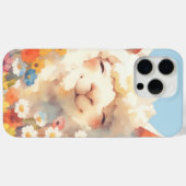 Coques Case-Mate iPhone Alpaga se cachant dans des fleurs (Verso (horizontal))