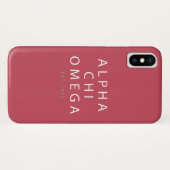 Coques Case-Mate iPhone Alpha Chi Omega | Établi en 1885 (Dos (Horizontal))