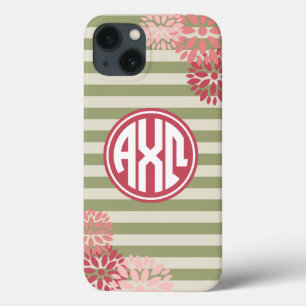 iPhone 13 Coque Alpha Chi Omega Monogram Stripe Pattern