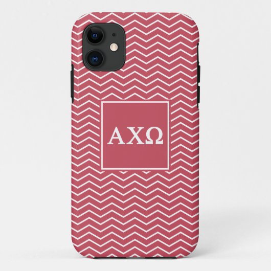 Coques Case-Mate iPhone Alpha Chi Omega | Motif Chevron (Dos)