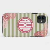 Coques Case-Mate iPhone Alpha Chi Omega | Motif Rayure Monogramme (Dos (Horizontal))