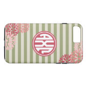 Coques Case-Mate iPhone Alpha Chi Omega | Motif Rayure Monogramme (Dos (Horizontal))