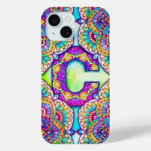Coque Pour iPhone 15 Alphabet C mandala
