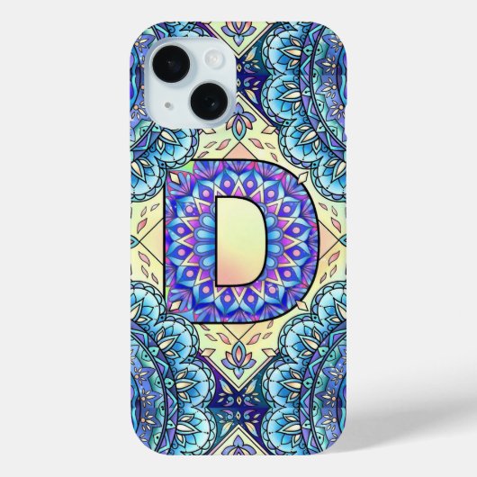 Coques Case-Mate iPhone Alphabet D mandala (Verso)