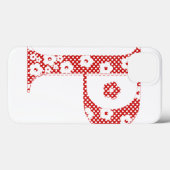 Coques Case-Mate iPhone alphabet de fleurs P (rouge et points) (Verso (horizontal))