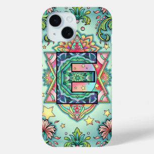 Coque Pour iPhone 15 Alphabet E mandala