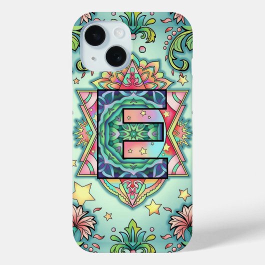 Coques Case-Mate iPhone Alphabet E mandala (Verso)