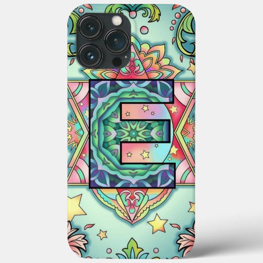 Coques Case-Mate iPhone Alphabet E mandala (Verso)