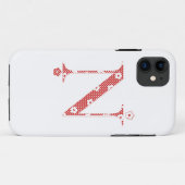 Coques Case-Mate iPhone alphabet fleuri N (rouge et points) (Dos (Horizontal))