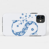 Coques Case-Mate iPhone alphabet fleuri S (bleu et points) (Dos (Horizontal))