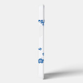 Coques Case-Mate iPhone alphabet fleuri V (bleu et points) (Verso / Droite)