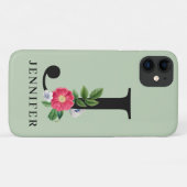 Coques Case-Mate iPhone Alphabet Floral Personnalisé J Monogramme (Dos (Horizontal))