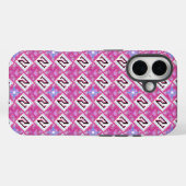 Coques Case-Mate iPhone Alphabet Géométrique Rose Chic Initiale N (Verso (horizontal))