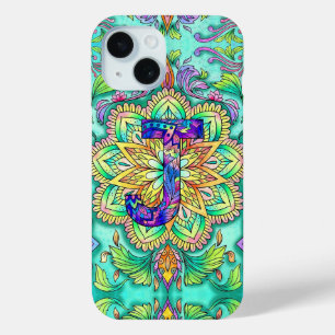 Coque Pour iPhone 15 Alphabet J mandala