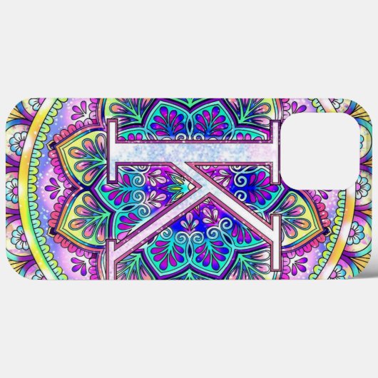 Coques Case-Mate iPhone Alphabet K mandala (Verso (horizontal))